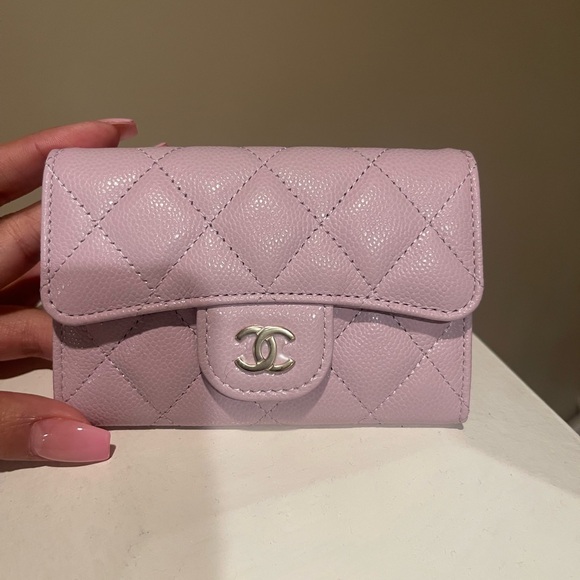 CHANEL Handbags - CHANEL Lavender Quilted Wallet